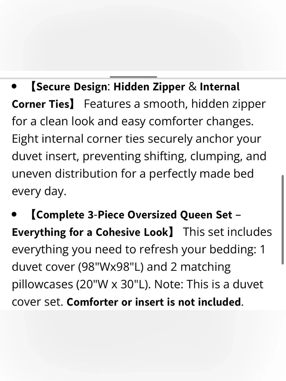 QUEEN Oversized Duvet 3Pc Set - 100% Washed Cotton Linen-Like - HEATHERED BEIGE